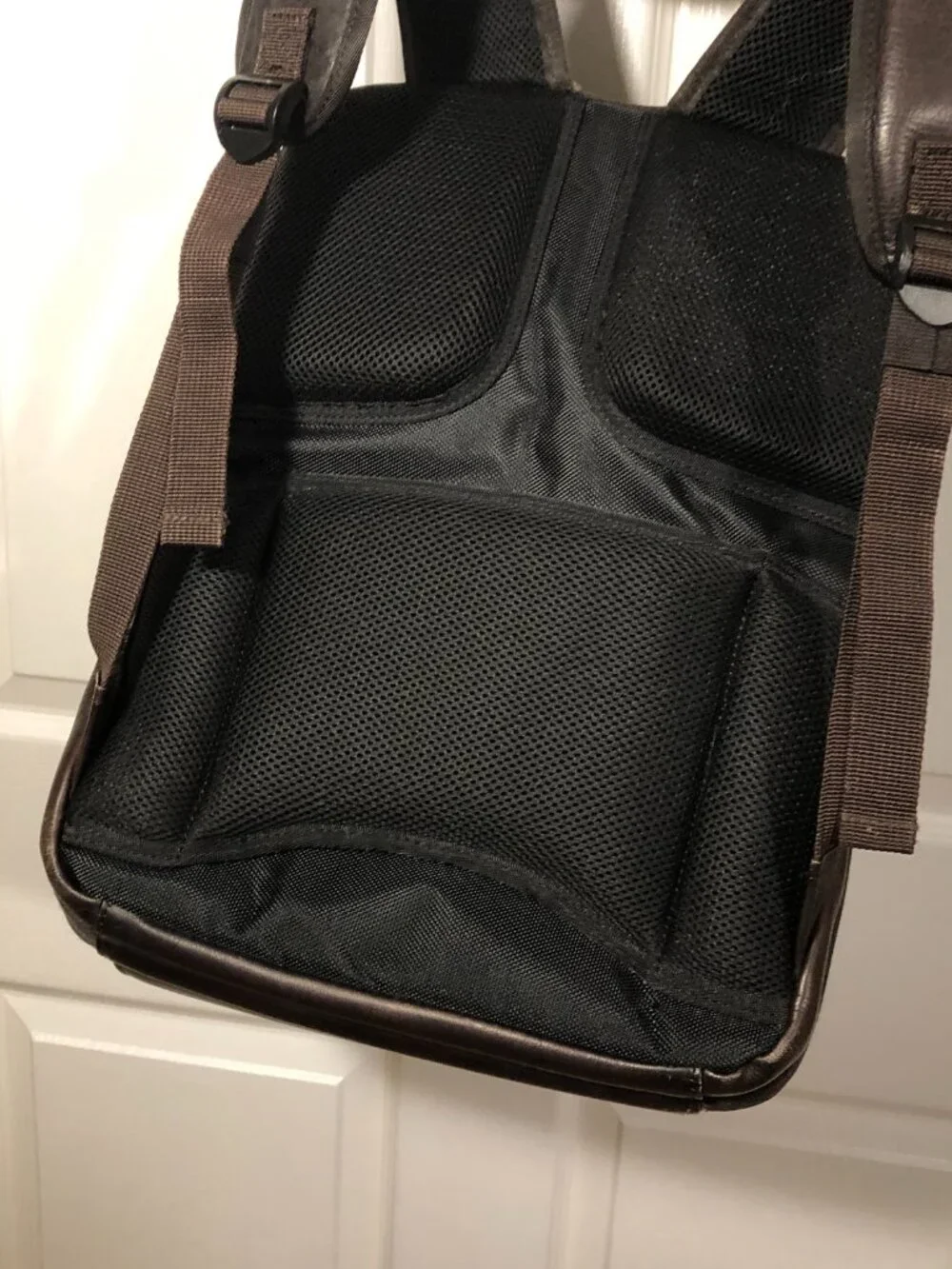 Kenneth Cole Reaction men work backpack light travel in brown leather, Padded